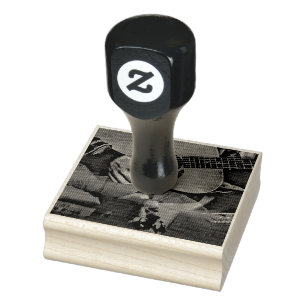 national guitar day gift rubber stamp