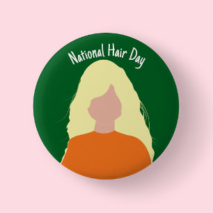 National Hair Day - Blonde Badge/ Button