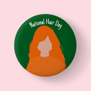 National Hair Day - Red Head Badge/ Button