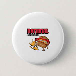 National Hamburger Day 6 Cm Round Badge