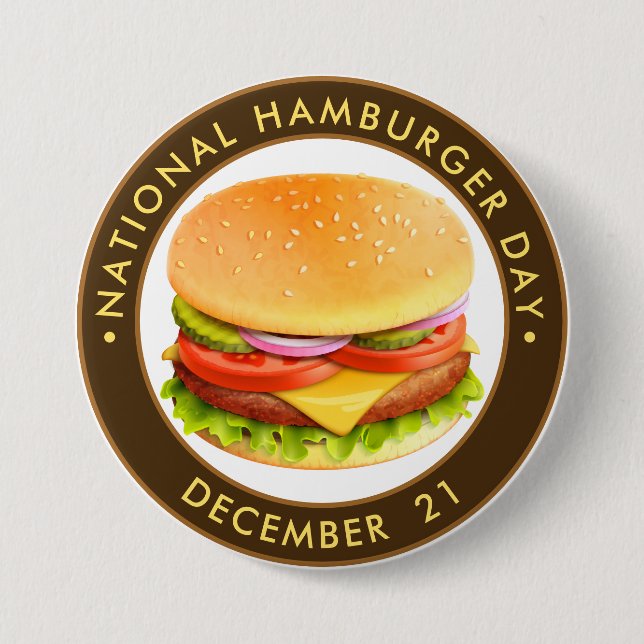National Hamburger Day 7.5 Cm Round Badge (Front)