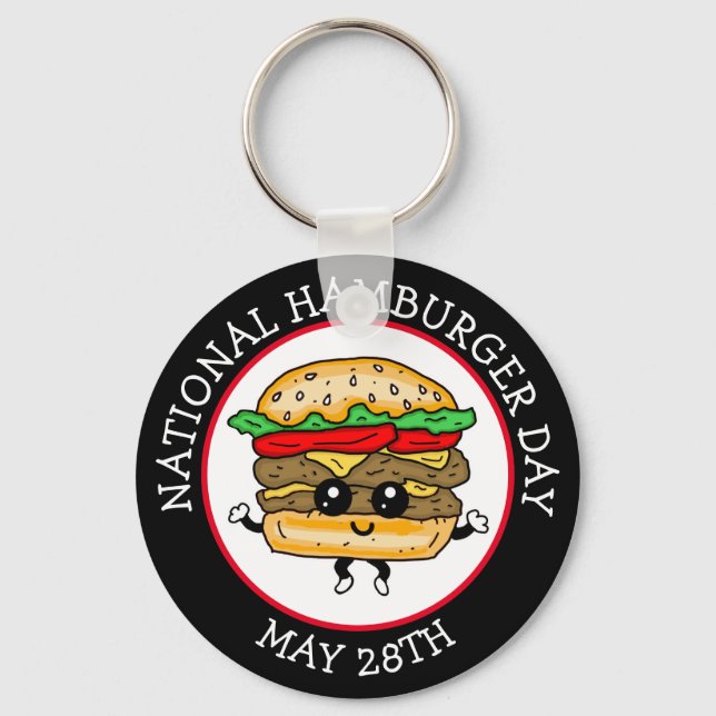 National Hamburger Day May 28th  Key Ring (Front)