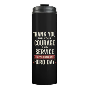 National Hero Day Thank you Typography Teachers Thermal Tumbler