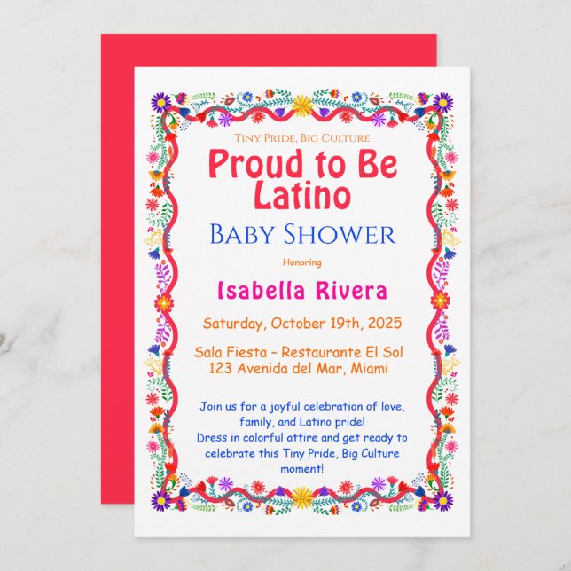 National hispanic heritage |  Baby shower Invitation (Front/Back)