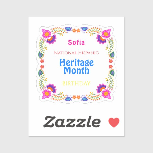 National Hispanic Heritage Birthday Colourful Flor (Sheet)