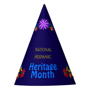 National Hispanic Heritage Birthday Colourful Flor Party Hat