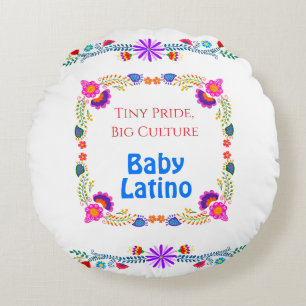 National Hispanic Heritage Colourful Floral Round Cushion