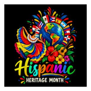 National Hispanic Heritage Month All Countries Poster