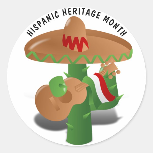 National Hispanic Heritage Month - Cactus Classic Round Sticker (Front)