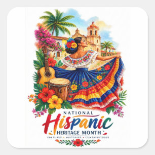 National Hispanic Heritage Month – Colorful Cultur Square Sticker