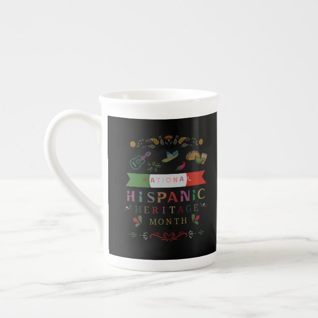 NATIONAL HISPANIC HERITAGE MONTH DESIGN BONE CHINA MUG (Left)