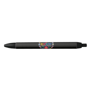 National Hispanic Heritage Month Heart Flags Black Ink Pen