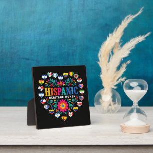 National Hispanic Heritage Month Heart Flags Plaque