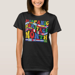 National Hispanic Heritage Month Latin Flags Messy T-Shirt