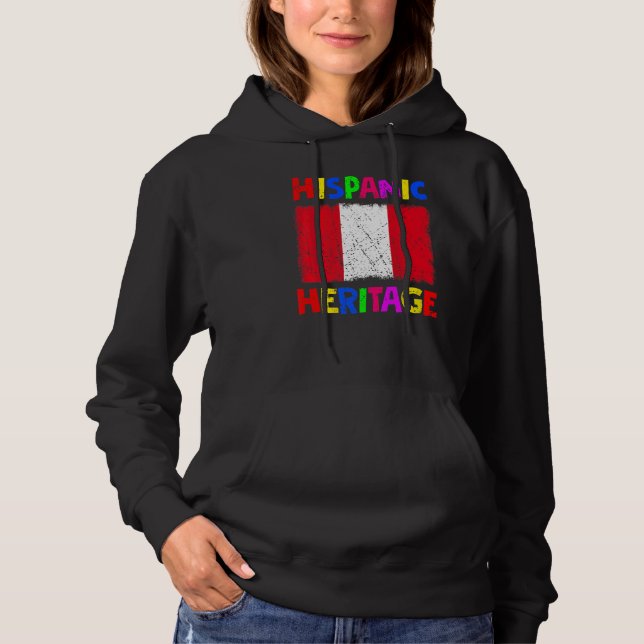 National Hispanic Heritage Month Latina Peru Flag  Hoodie (Front)