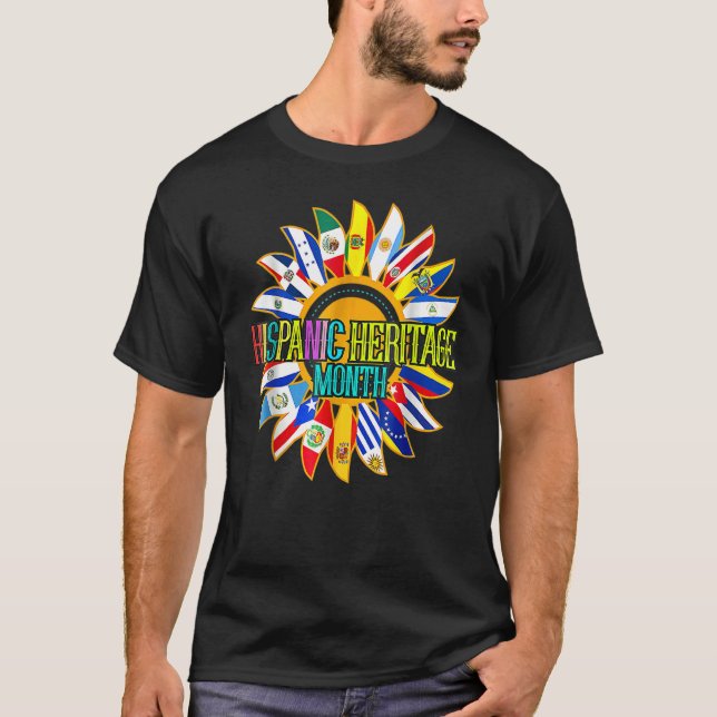 National Hispanic Heritage Month Latino Countries  T-Shirt (Front)