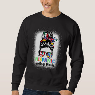 National Hispanic Heritage Month Messy Bun Spanish Sweatshirt