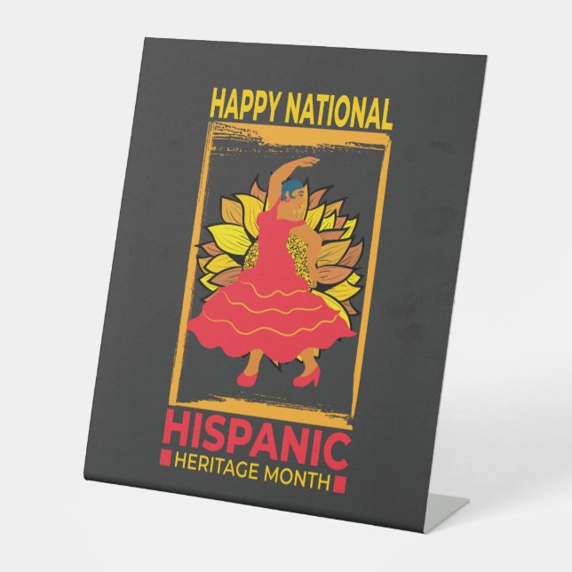 National Hispanic Heritage Month Pedestal Sign (Front)