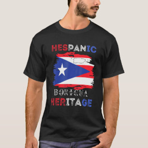 National Hispanic Heritage Month Puerto Rico Flag T-Shirt