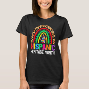 National Hispanic Heritage Month Rainbow Leopard L T-Shirt