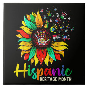 National Hispanic Heritage Month Sunflower Ceramic Tile