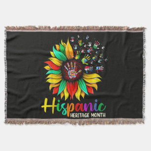 National Hispanic Heritage Month Sunflower Throw Blanket
