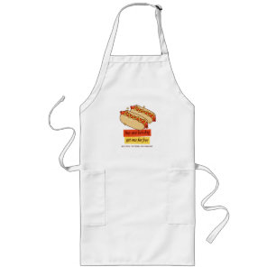 National Hot Dog Day Retro Food Art Long Apron