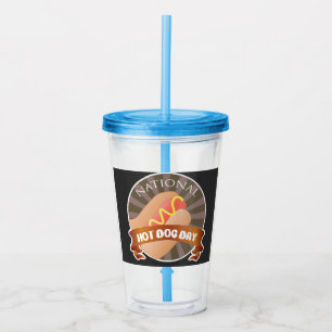 National Hot Dog Day Sign Acrylic Tumbler