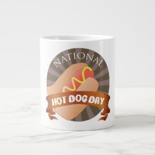 National Hot Dog Day Sign Large Coffee Mug