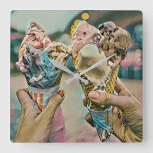 National Ice Cream Day Gift Square Wall Clock