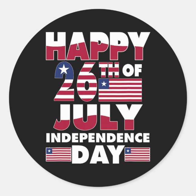 National Independence Day Love Liberia Flag July 2 Classic Round Sticker (Front)