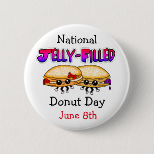 National Jelly-Filled Doughnut Day   6 Cm Round Badge