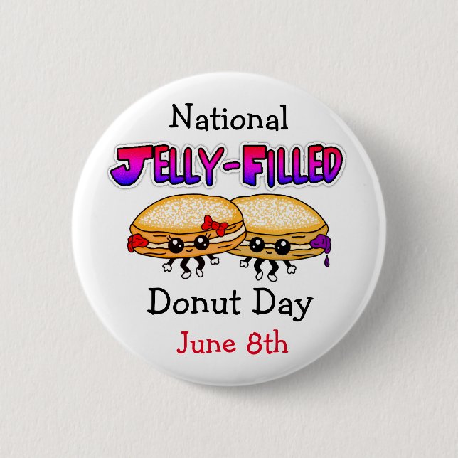 National Jelly-Filled Doughnut Day   6 Cm Round Badge (Front)