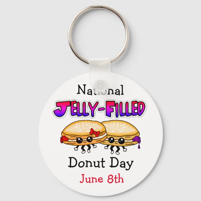 National Jelly-Filled Doughnut Day Key Ring (Front)