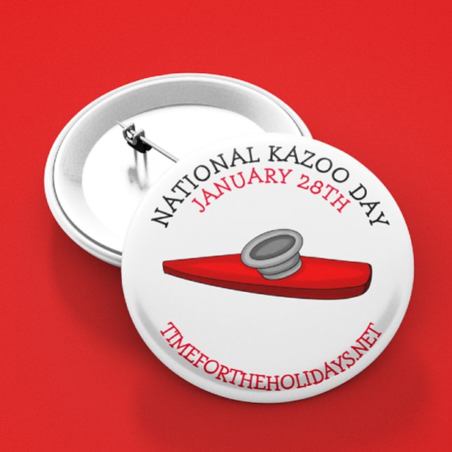 National Kazoo Day January 28tth   6 Cm Round Badge (Creator Uploaded)