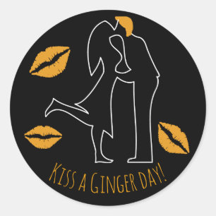 National Kiss a Ginger Day Classic Round Sticker