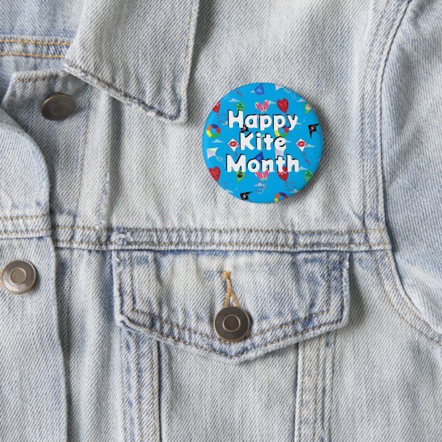 National Kite Month 6 Cm Round Badge (In Situ)