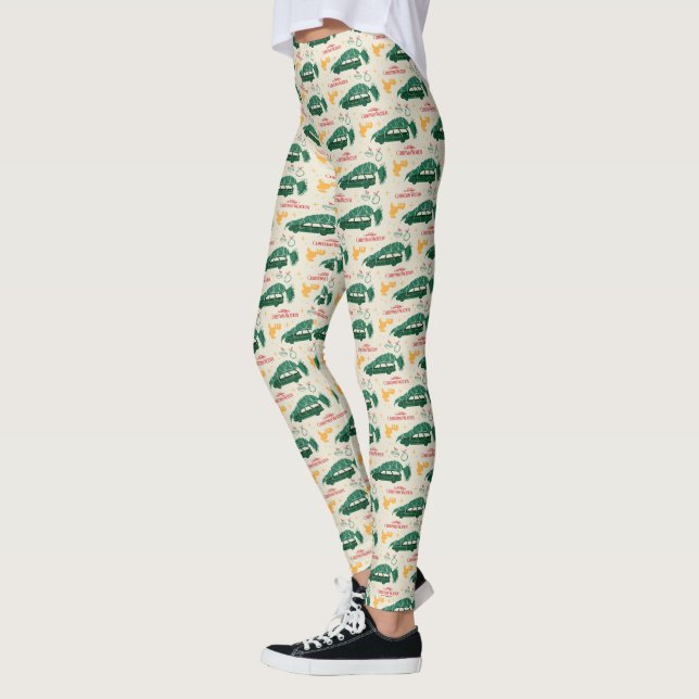 National Lampoon Christmas Tree on Car Pattern Leggings (Left)