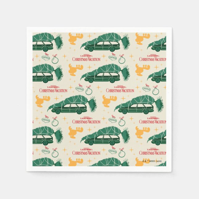 National Lampoon Christmas Tree on Car Pattern Napkin (Front)