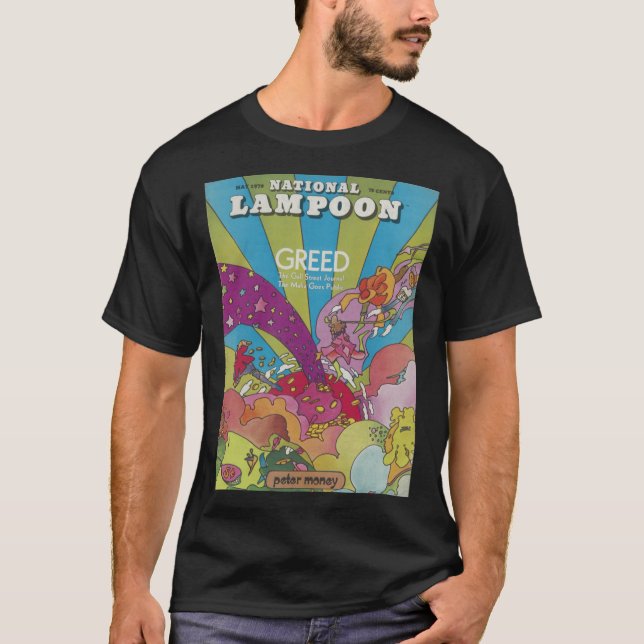 National Lampoon Greed Cover funny T-Shirt (Front)