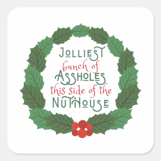National Lampoon's Christmas Vacation in wreath  Square Sticker (Front)