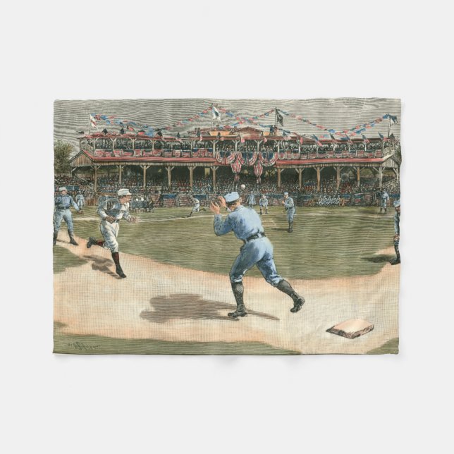 National League Baseball Game 1886 Fleece Blanket (Front (Horizontal))
