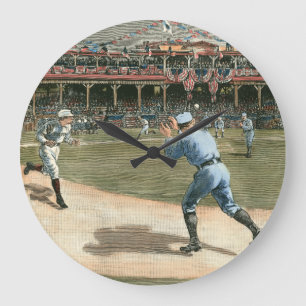 National League Baseball Game 1886 Large Clock