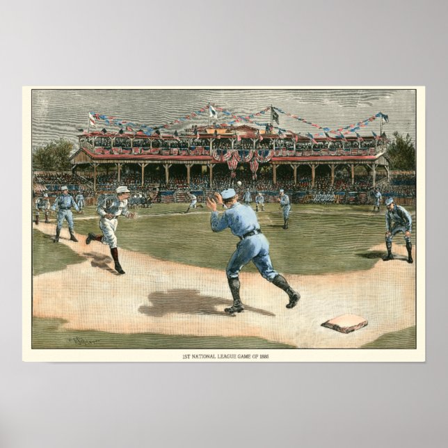 National League Baseball Game 1886 Poster (Front)