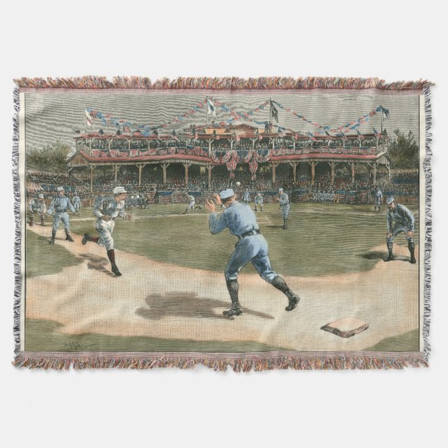 National League Baseball Game 1886 Throw Blanket (Front)