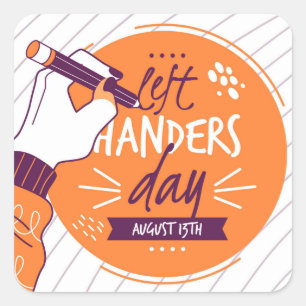 National Left Handers Day Square Sticker