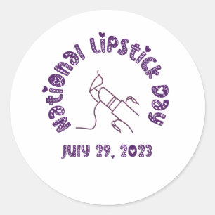 National Lipstick Day July 29, 2023 Classic Round Sticker