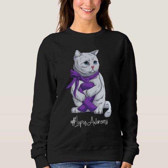 National Lupus Awareness Month Purple Ribbon Cute  Sweatshirt (Front)