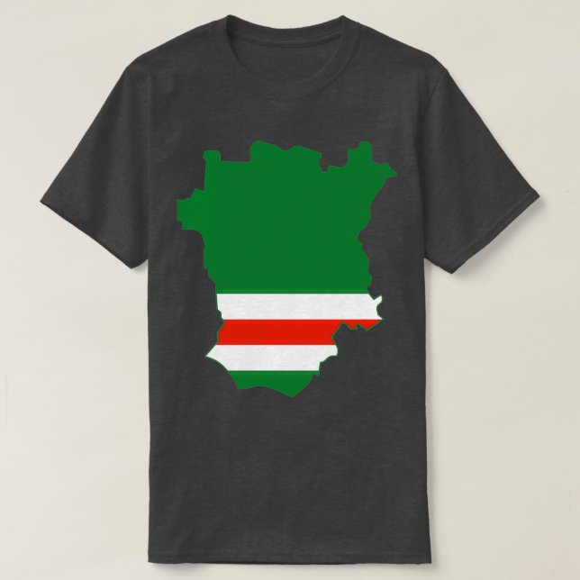 National Map Flag of Chechen Republic of Ichkeria T-Shirt (Design Front)