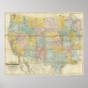National Map Of The Territory Of The United States Poster